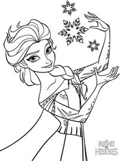 coloriage la reine elsa fait fondre la neige